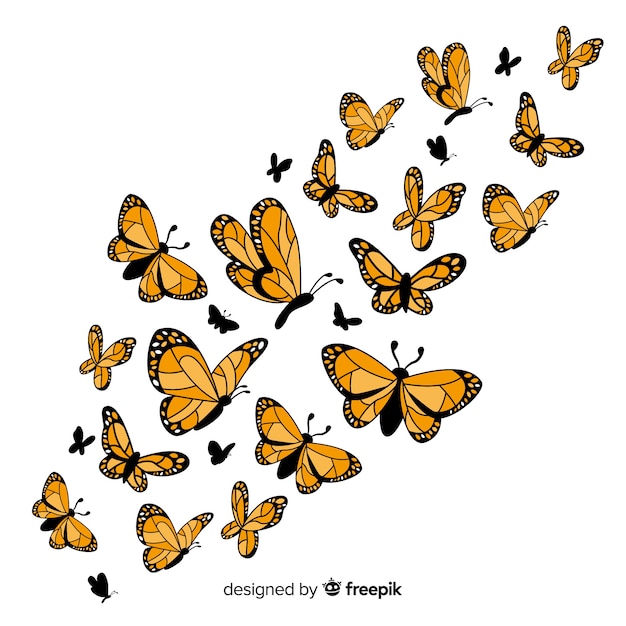 Free vector realistic butterfly background