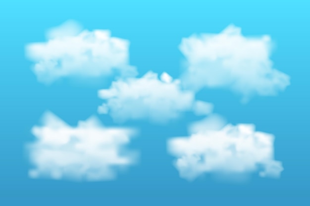 Free vector realistic clouds collection