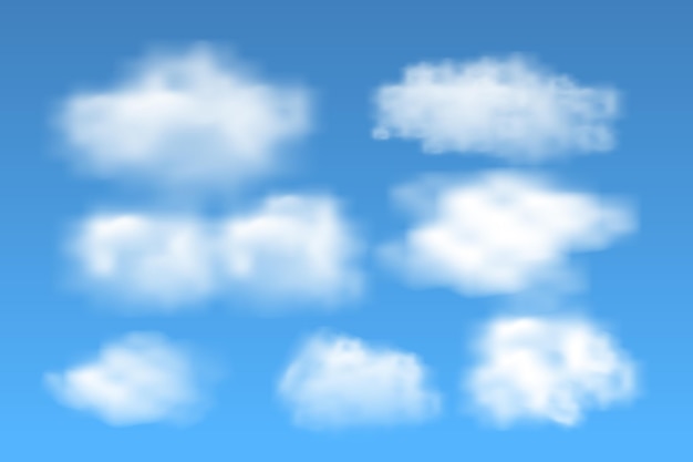 Free vector realistic clouds collection