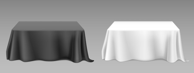 реалистичная белая скатерть на столах