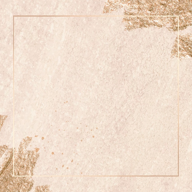 Бесплатное векторное изображение Прямоугольник золотой рамы на фоне текстуры