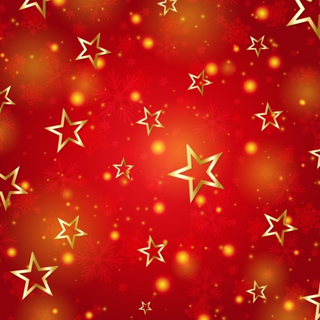 Free vector red abstract background with golden stars