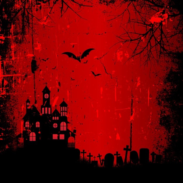 Бесплатное векторное изображение Жуткий хэллоуин фон с эффектом гранж