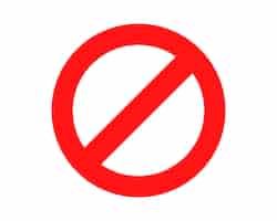 Free vector red prohibited sign no icon warning or stop symbol safety danger isolated vector illustration