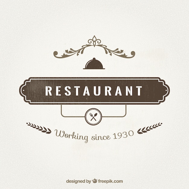 Бесплатное векторное изображение Ресторан значок в стиле ретро