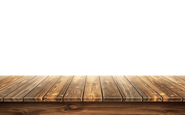 Free vector wooden table top with aged surface