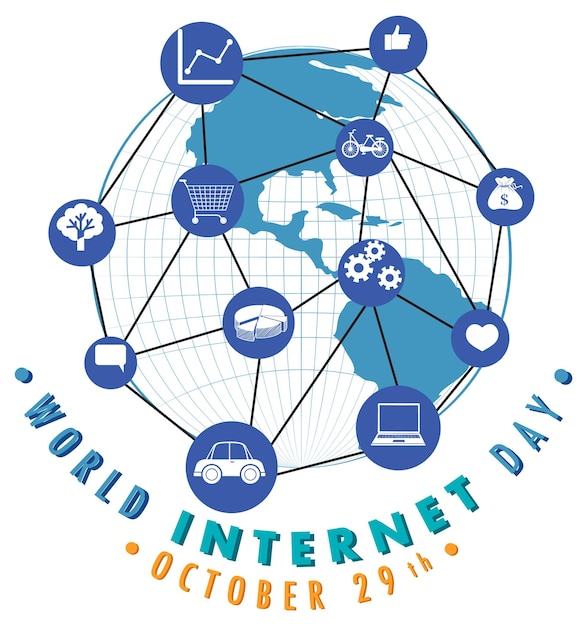 Free vector world internet day banner design