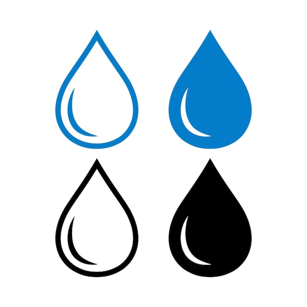 Бесплатное векторное изображение Набор капель воды