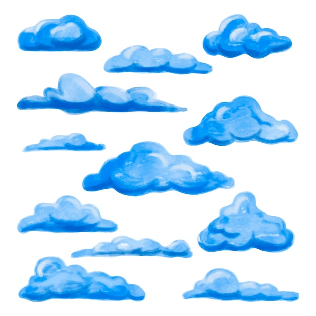 Free vector watercolor clouds collection