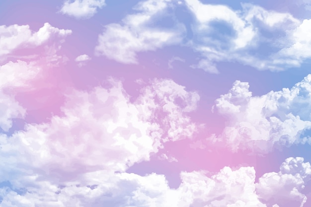 Бесплатное векторное изображение Акварель сахарный хлопок облака фон
