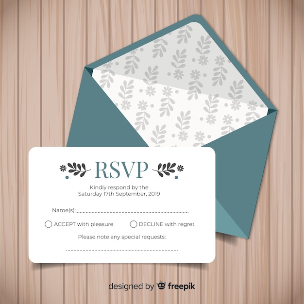Free vector wedding rsvp card