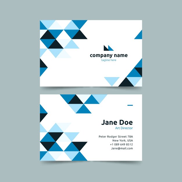 White background and gradient blue business card template