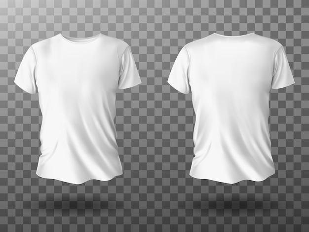 Free vector white t-shirt mockup, t shirt with short sleeves
