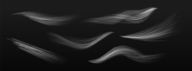Free vector wind white smoke or cold air motion effect
