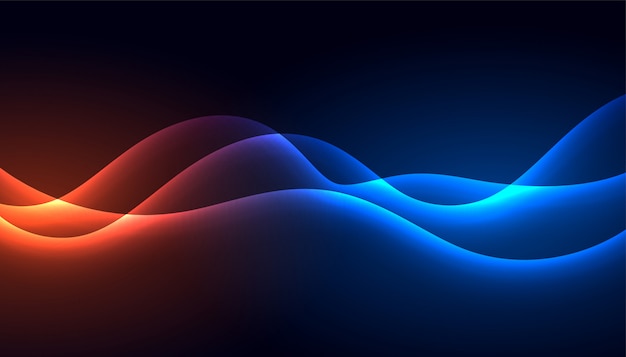 Бесплатное векторное изображение Технология стиль светящийся блестящий фон волны