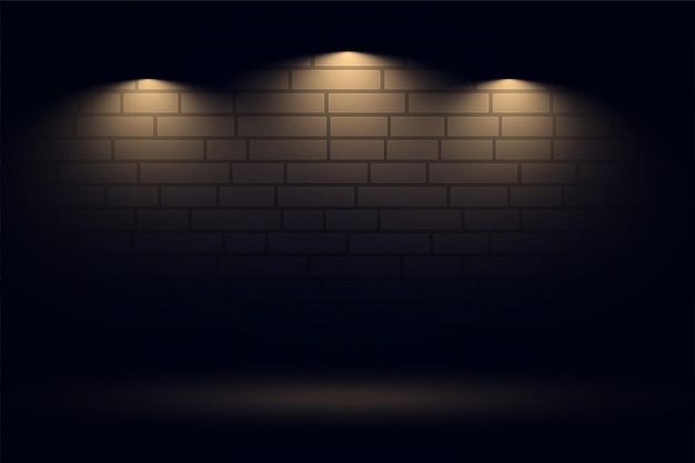 Бесплатное векторное изображение Эффект трех теплых фокусов на фоне кирпичной стены