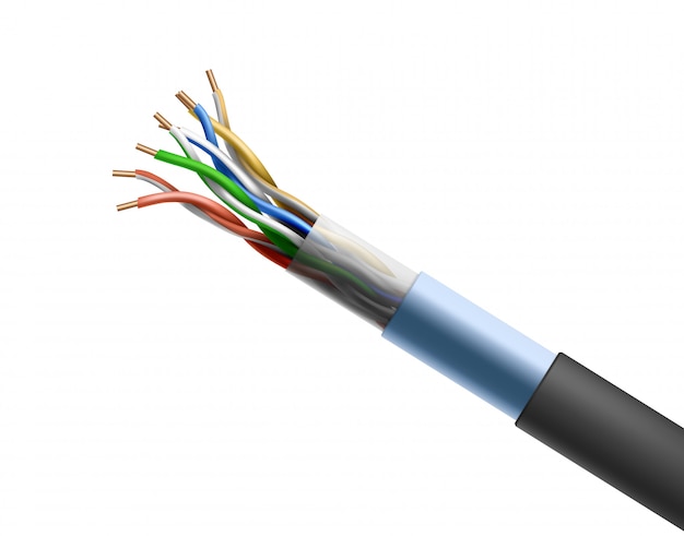 Бесплатное векторное изображение Витой кабель на белом