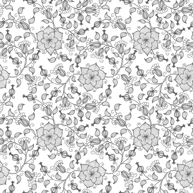 Free vector vector flower seamless pattern background. elegant texture for backgrounds. classical luxury old fashioned floral ornament, seamless texture for wallpapers, textile, wrapping.