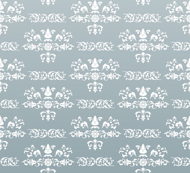 Vector Seamless vintage royal background. White on turquoise