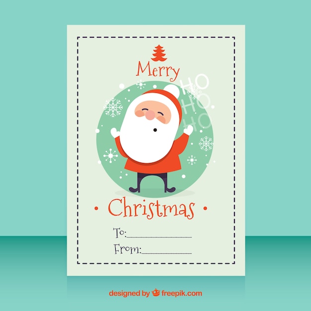 Free vector vintage card with nice santa claus