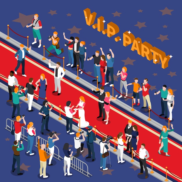 Бесплатное векторное изображение vip party изометрические иллюстрация
