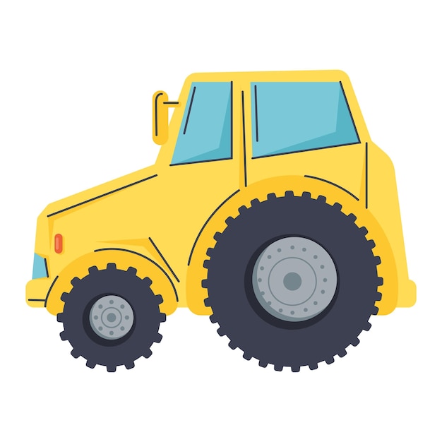 Free vector yellow tractor farm machinery icon
