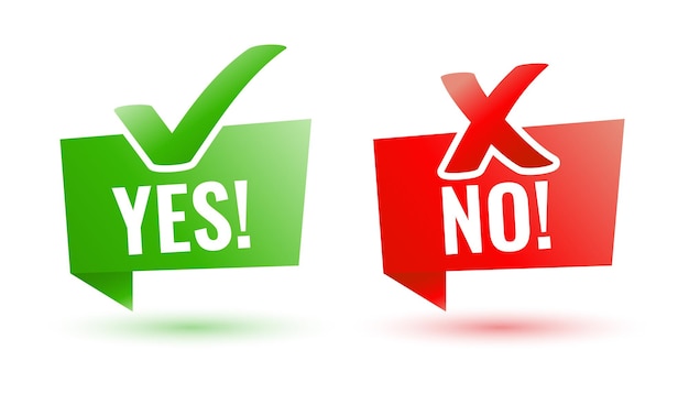 Free vector yes and no check mark sign design