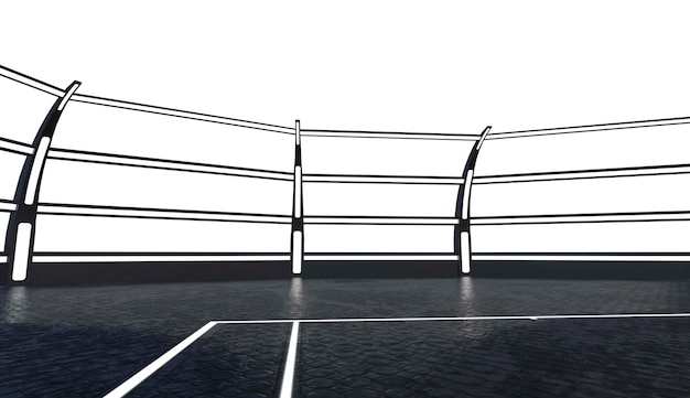 Foto gratuita il campo da tennis 3d rende 3d