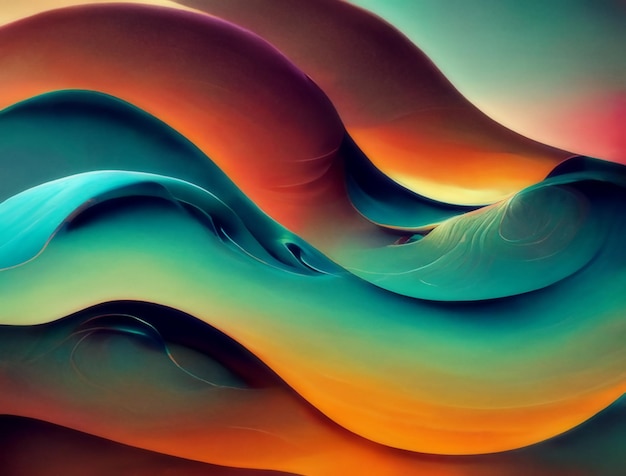 Free photo 3d abstract waves for colourful wallpaper