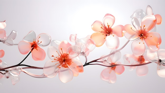 3d abstract beautiful flowers