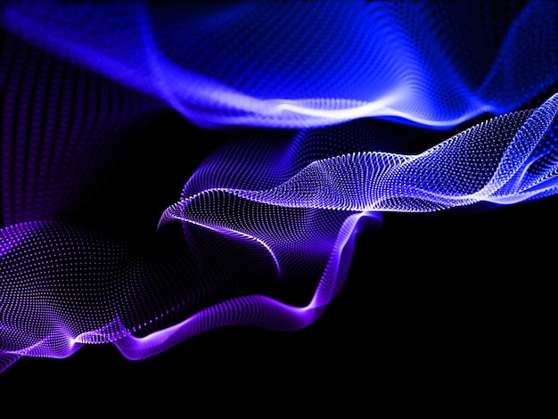 3D абстрактный фон сетевых коммуникаций с дизайном плавных частиц