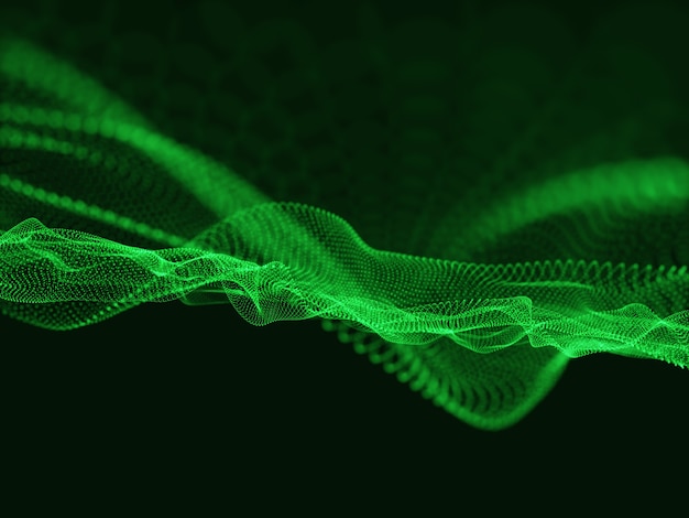 Бесплатное фото 3d-рендеринг частиц данных. фон технологии плавных кибер-частиц