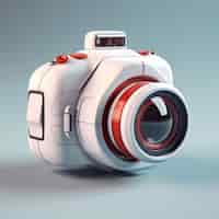 Бесплатное фото 3d-рендеринг камеры с пленкой