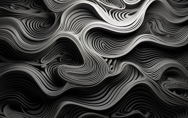 Бесплатное фото 3d-рендеринг абстрактного черно-белого фона