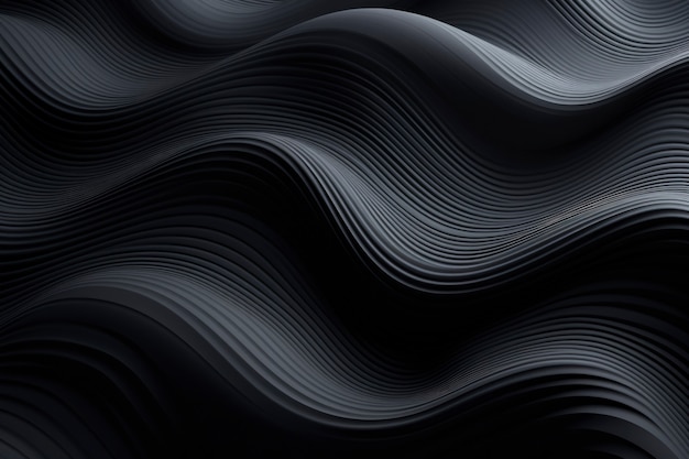 Бесплатное фото 3d-рендеринг абстрактных черно-белых волн