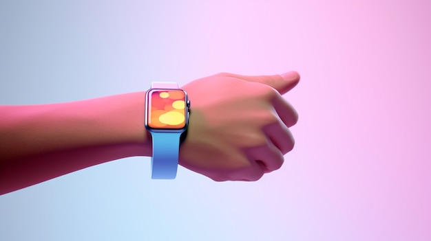 Бесплатное фото 3d-рендеринг руки с умными часами