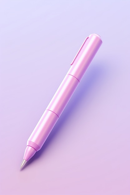 Бесплатное фото 3d-рендеринг розовой ручки