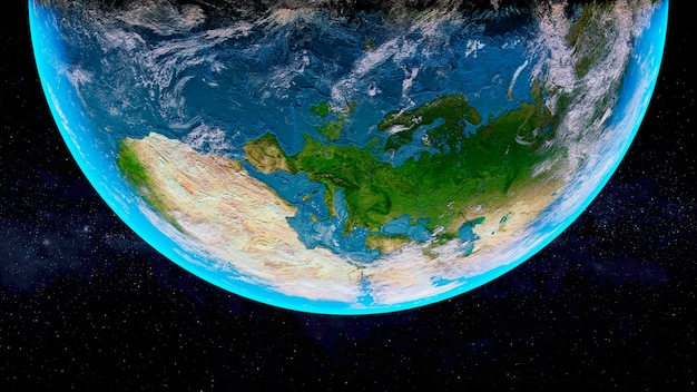 Бесплатное фото 3d-рендеринг планеты земля