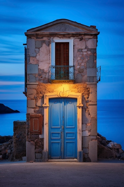 Free photo 3d rendering of mediterranean  door