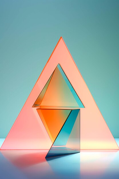 투명 삼각형의 3d 렌더링