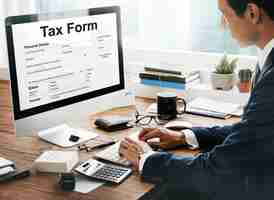Free photo tax credits claim return deduction refund concept