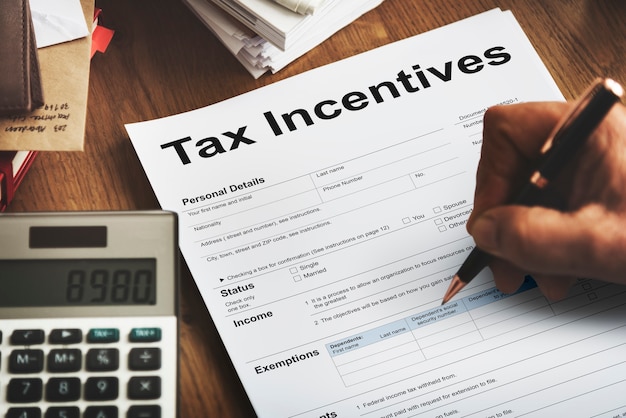 Free photo tax incentive audit benefit cash payment income concept