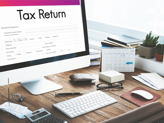 Free photo tax return financial form concept