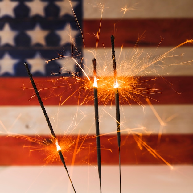 Free photo usa independence day concept with sparklers