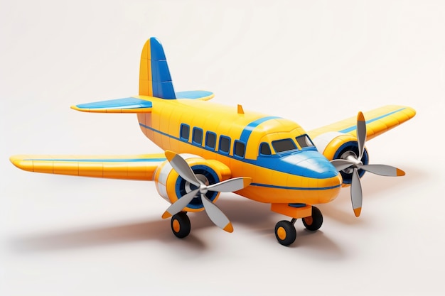 Free photo view of 3d airplane