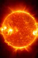 Бесплатное фото Вид на 3d палящее солнце