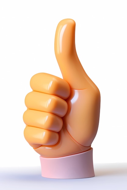 Бесплатное фото Вид 3d-руки, показывающей большой палец вверх