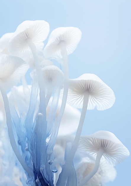 Бесплатное фото Вид одноцветных грибов