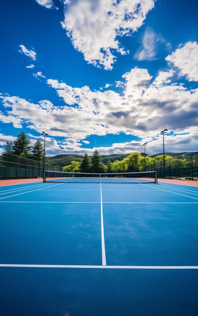 Бесплатное фото Вид на открытый теннисный корт