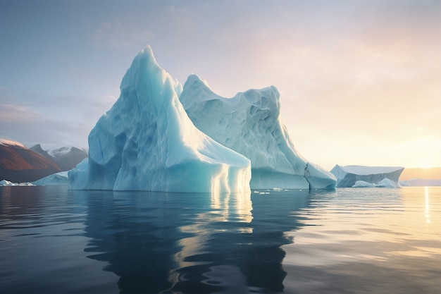 Бесплатное фото Вид на айсберг в воде